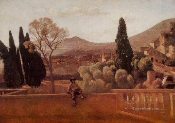 チボリ外光のエステ邸の庭園 ロマン主義 ジャン・バティスト・カミーユ・コロー Oil Paintings